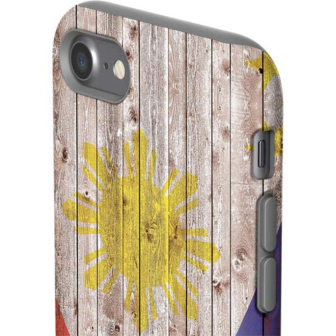 Philippines Flag Dark Wood iPhone SE (2nd & 3rd Gen) Pro Case